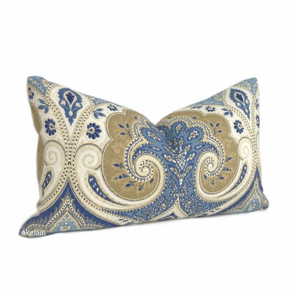 Kravet Latika Delta Paisley Medallion Geometric Linen Pillow Cushion Cover - Aloriam