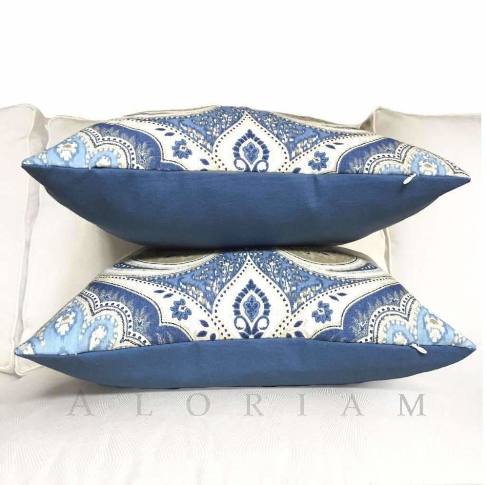 Kravet Latika Delta Paisley Medallion Geometric Linen Pillow Cushion Cover