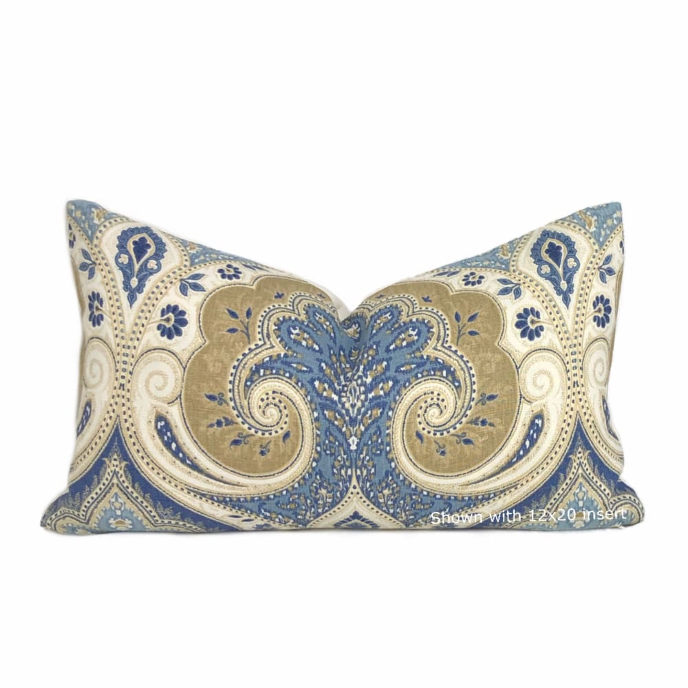 Kravet Latika Delta Paisley Medallion Geometric Linen Pillow Cushion Cover - Aloriam