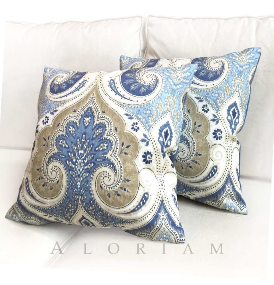 Kravet Latika Delta Paisley Medallion Geometric Linen Pillow Cushion Cover