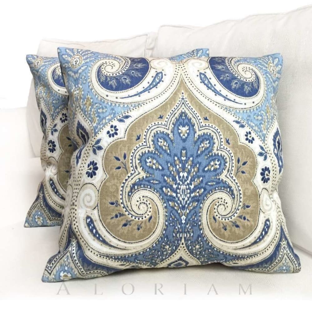 Kravet Latika Delta Paisley Medallion Geometric Linen Pillow Cushion Cover