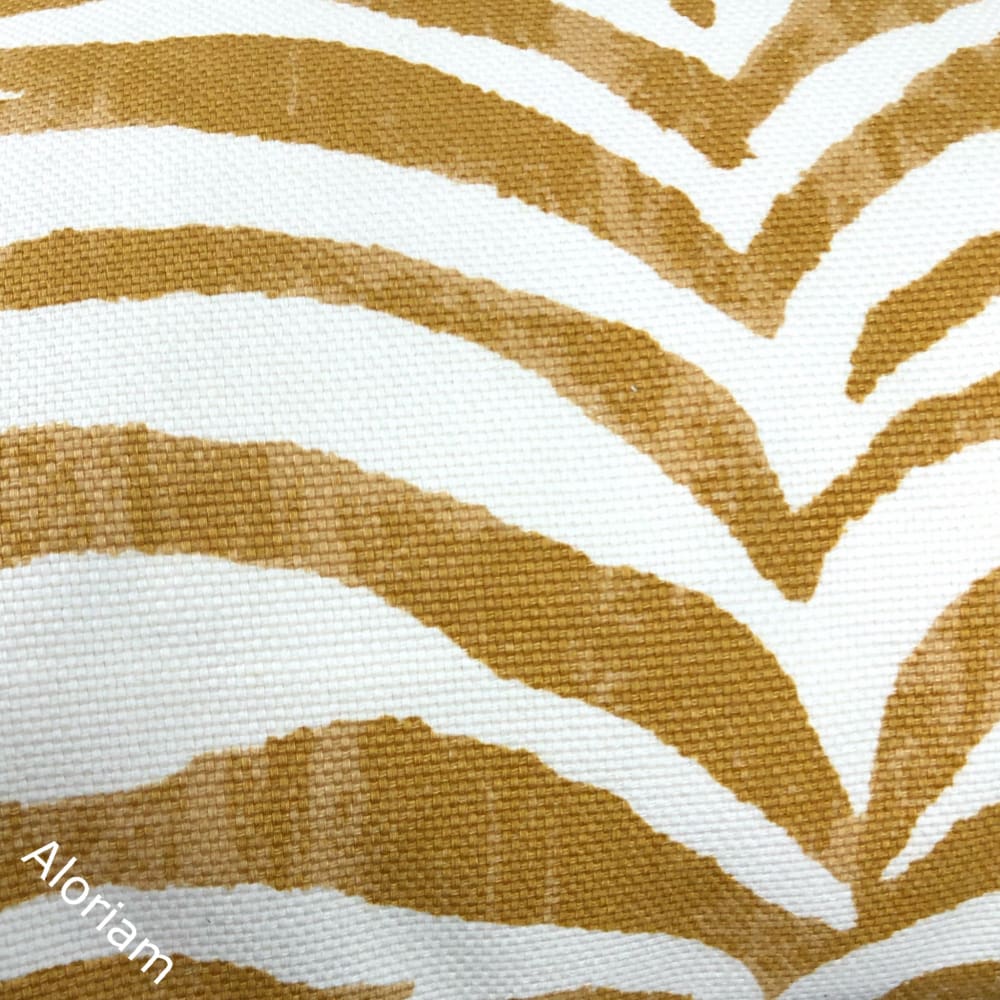 Kravet Limpopo Ochre Gold White Tiger Stripe Pillow Cover - Aloriam