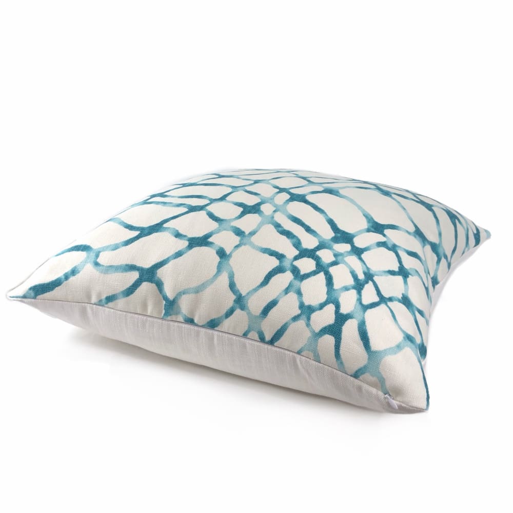 Kravet Waterpolo Lagoon Teal Green White Jeffrey Alan Marks Designer Linen Pillow Cover - Aloriam