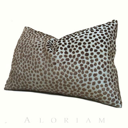 Lee Jofa Baker Lifestyles Cosma Cut Velvet Dots Brown Blue-Gray Pillow Cover