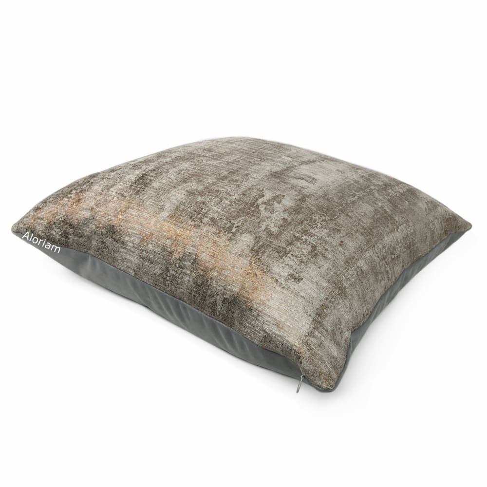 Leonardo Metallic Bronze Gray Patina Texture Pillow Cover - Aloriam