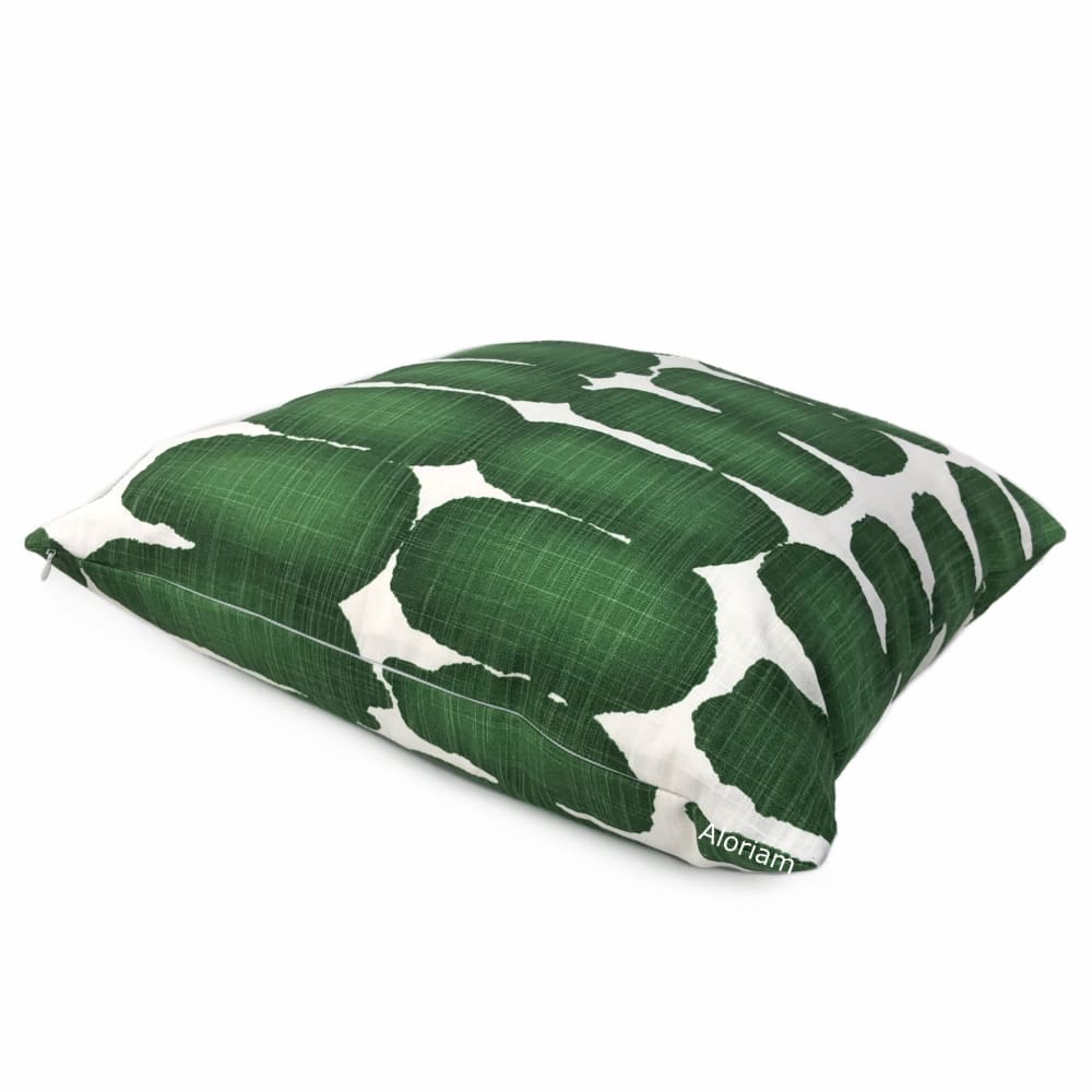 Leto Green White Paint Dabs Modern Cotton Print Pillow Cover - Aloriam