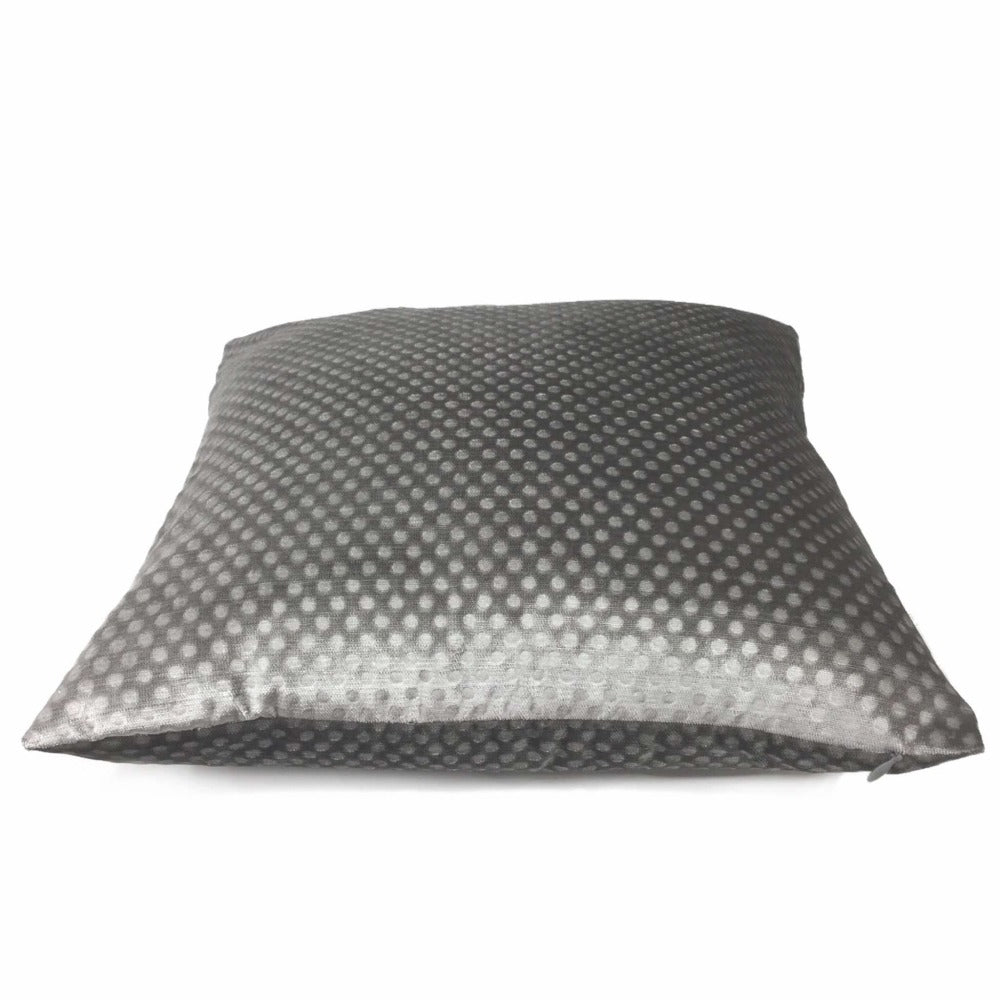 Light Gray Dimple Dots Velvet Pillow Cover Cushion Pillow Case Euro Sham 16x16 18x18 20x20 22x22 24x24 26x26 28x28 Lumbar Pillow 12x18 12x20 12x24 14x20 16x26 by Aloriam