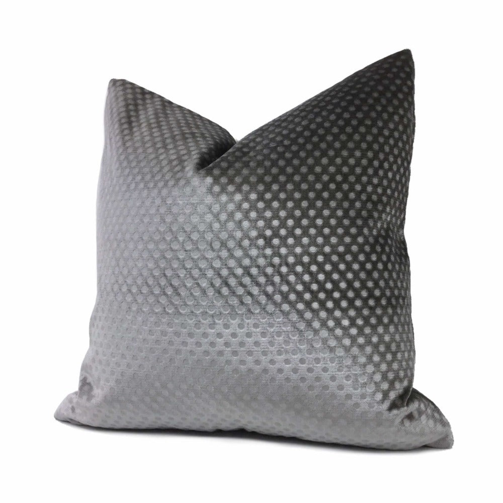 Light Gray Dimple Dots Velvet Pillow Cover Cushion Pillow Case Euro Sham 16x16 18x18 20x20 22x22 24x24 26x26 28x28 Lumbar Pillow 12x18 12x20 12x24 14x20 16x26 by Aloriam