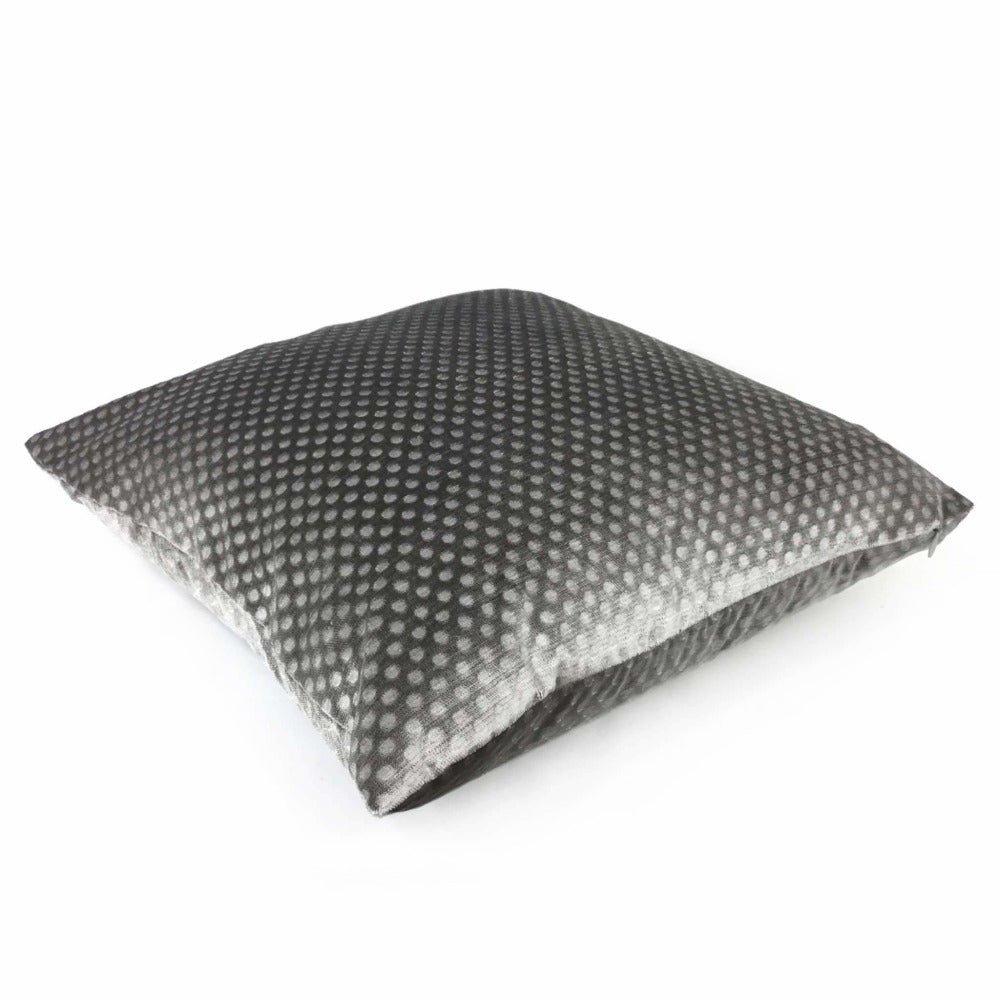 Light Gray Dimple Dots Velvet Pillow Cover Cushion Pillow Case Euro Sham 16x16 18x18 20x20 22x22 24x24 26x26 28x28 Lumbar Pillow 12x18 12x20 12x24 14x20 16x26 by Aloriam