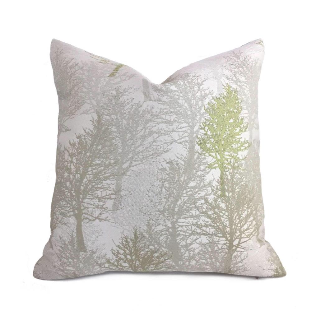 Light Gray Green Trees Nature Upholstery Pillow Cover Cushion Pillow Case Euro Sham 16x16 18x18 20x20 22x22 24x24 26x26 28x28 Lumbar Pillow 12x18 12x20 12x24 14x20 16x26 by Aloriam