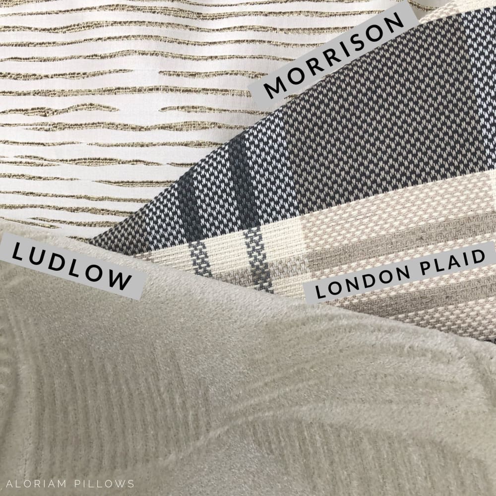 London Plaid Cream Beige Charcoal Pillow Cover - Aloriam