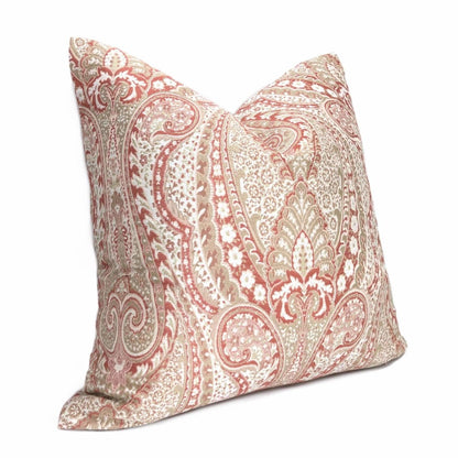 Lucia Cameo Pink & Cream Paisley Lumbar Pillow 12x18 12x20 12x24 14x20 16x26