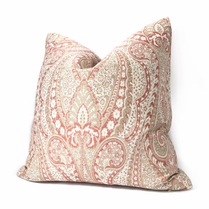 Lucia Cameo Pink & Cream Paisley Pillow Cover