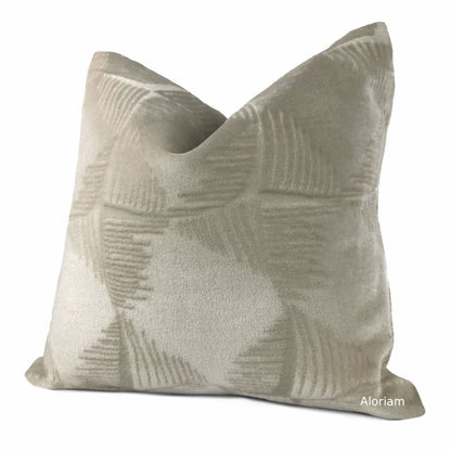 Ludlow Griege Mohair Velvet Pillow Cover (Brunschwig & Fils Fabric) - Aloriam