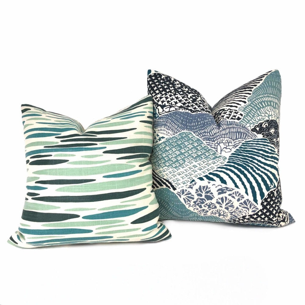 Lulu DK Island Sea Green Aqua Teal Pillow Cover Cushion Pillow Case Euro Sham 16x16 18x18 20x20 22x22 24x24 26x26 28x28 Lumbar Pillow 12x18 12x20 12x24 14x20 16x26 by Aloriam