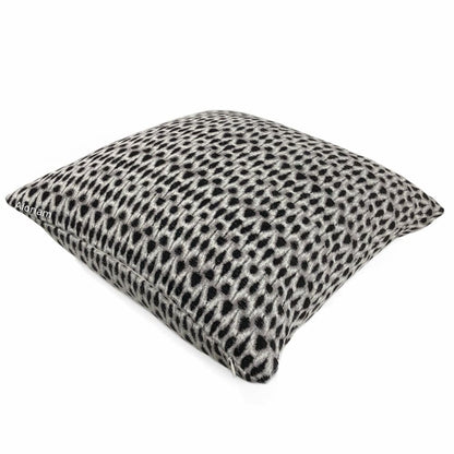 Luther Black White Dots Chenille Pillow Cover - Aloriam