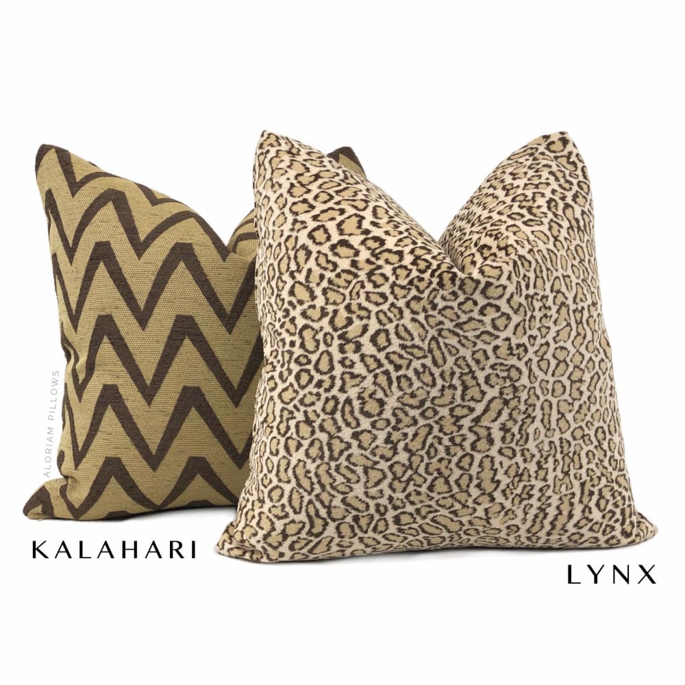 Lynx Cream Beige Wildcat Leopard Print Velvet Pillow Cover - Aloriam