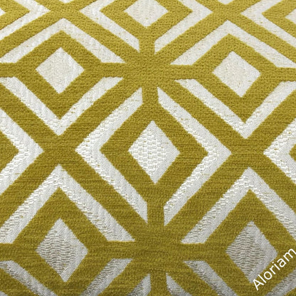 Madison Mustard Yellow Geometric Lattice Chenille Pillow Cover - Aloriam