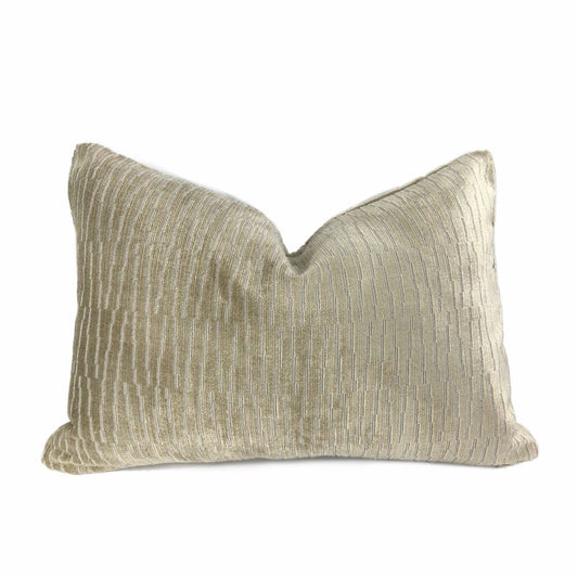 Manuel Canovas Bresis Taupe Zig Zag Velvet Pillow Cover - Aloriam