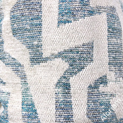 Marcus Blue Green Off-White Chenille Pillow Cover - Aloriam