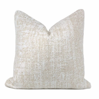 Marley Cream Ecru Textured Chenille Pillow Cover - Aloriam