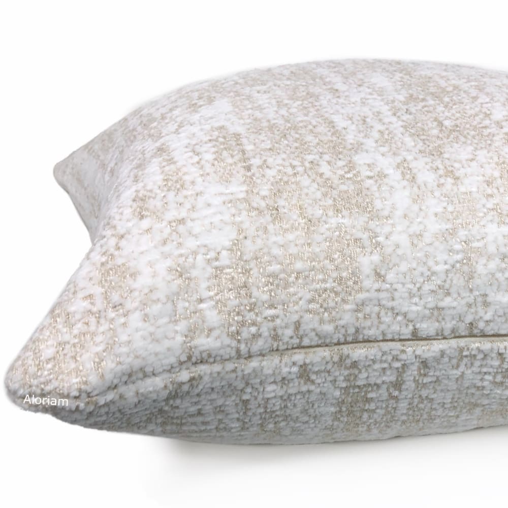 Marley Cream Ecru Textured Chenille Pillow Cover - Aloriam