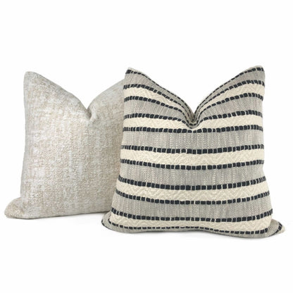 Marley Cream Ecru Textured Chenille Pillow Cover - Aloriam