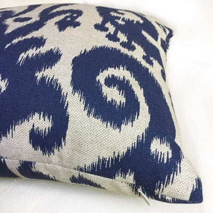 Lacefield Designs Marrakesh Ikat Pattern Blue Beige Pillow Cover