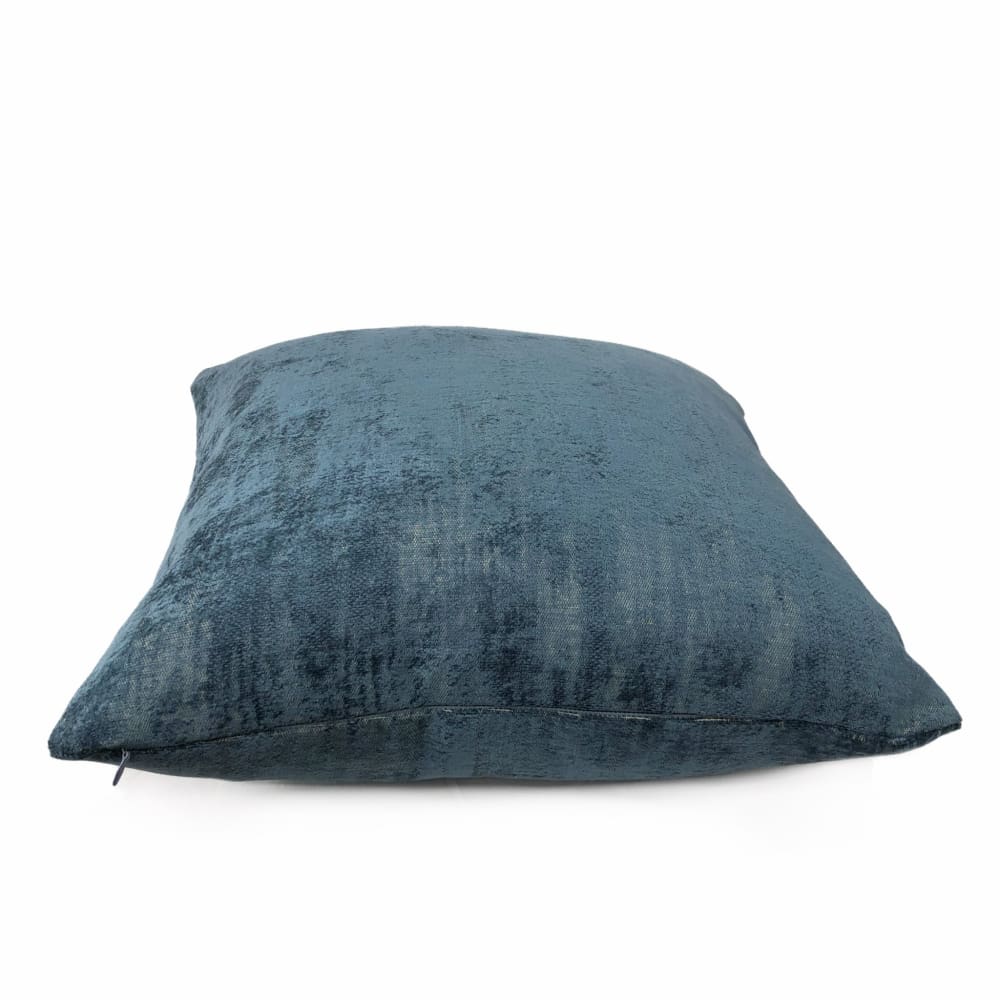 Marsden Two Tone Blue Distressed Chenille Texture Pillow Cover - Aloriam