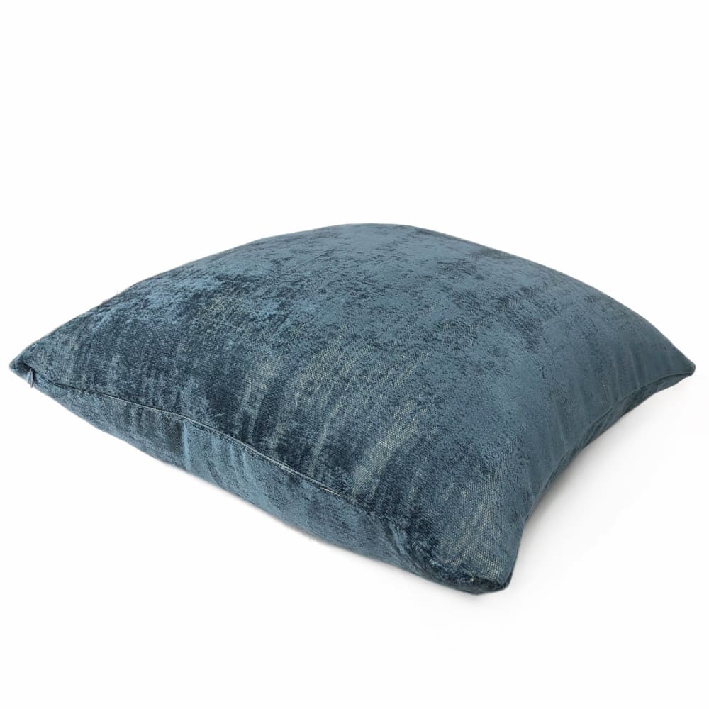 Marsden Two Tone Blue Distressed Chenille Texture Pillow Cover - Aloriam