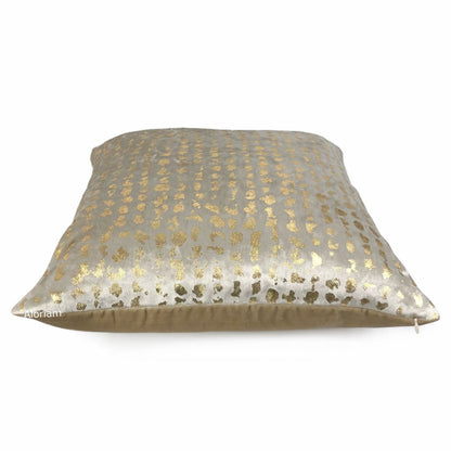 Matteo Champagne & Gold Metallic Leopard Spot Pillow Cover - Aloriam