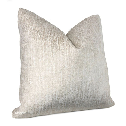 Maxwell Cream Ecru Two Tone Chenille Velvet Pillow Cover - Aloriam