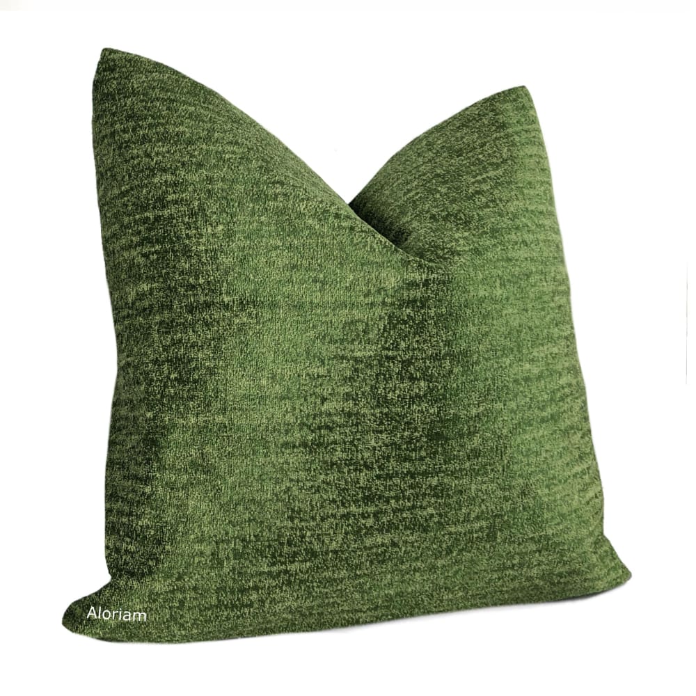 Maxwell Garden Green Two Tone Chenille Velvet Pillow Cover - Aloriam