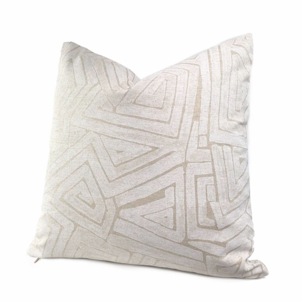 Maze Gesso White Beige Abstract Pillow Cover (Made from Lacefield Designs fabric) - Aloriam