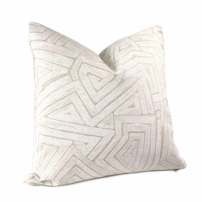 Maze Gesso White Beige Abstract Pillow Cover (Made from Lacefield Designs fabric) - Aloriam