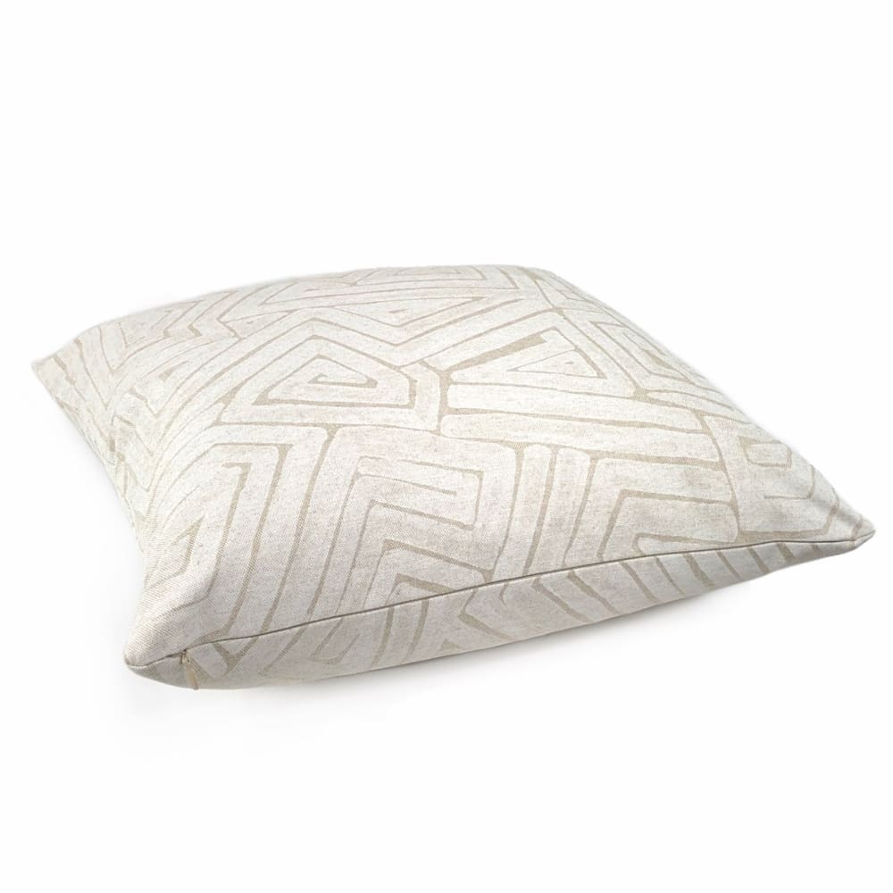 Maze Gesso White Beige Abstract Pillow Cover (Made from Lacefield Designs fabric) - Aloriam