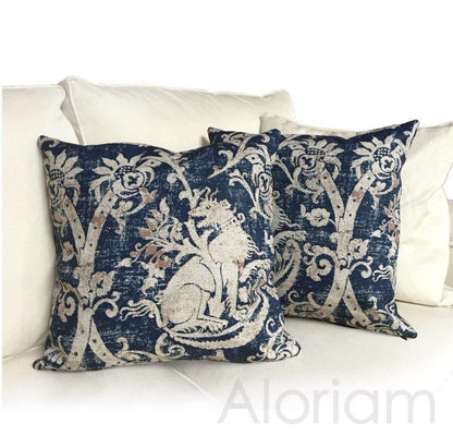 Medieval Gryphon Heraldry Mythological Print  Pillow Cushion Cover