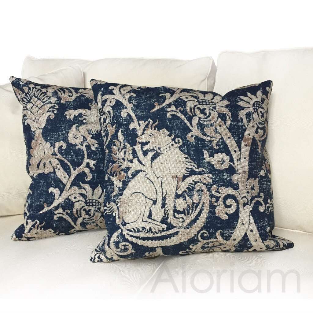 Medieval Gryphon Heraldry Mythological Print  Pillow Cushion Cover