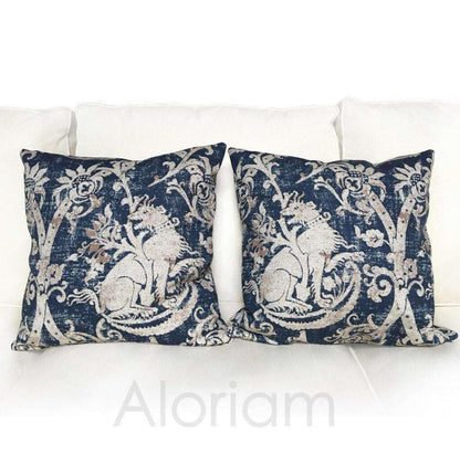 Medieval Gryphon Heraldry Mythological Print  Pillow Cushion Cover