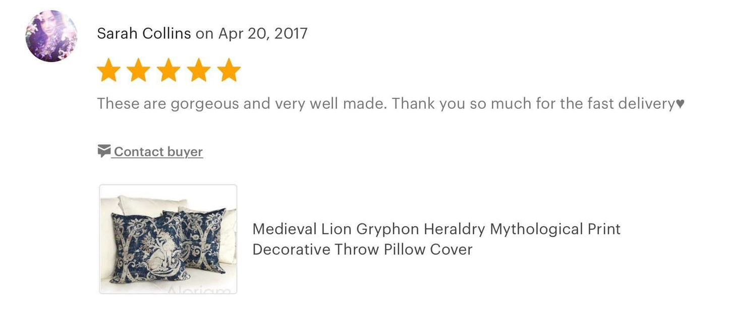 Medieval Gryphon Heraldry Mythological Print Pillow Cushion Cover Cushion Pillow Case Euro Sham 16x16 18x18 20x20 22x22 24x24 26x26 28x28 Lumbar Pillow 12x18 12x20 12x24 14x20 16x26 by Aloriam