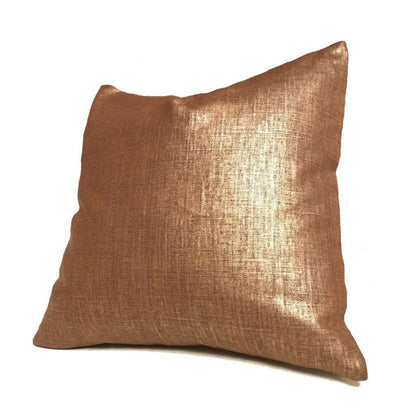 Metallic Copper Penny Glazed Linen Pillow Cover 16x16 18x18 20x20 22x22 24x24 26x26 28x28