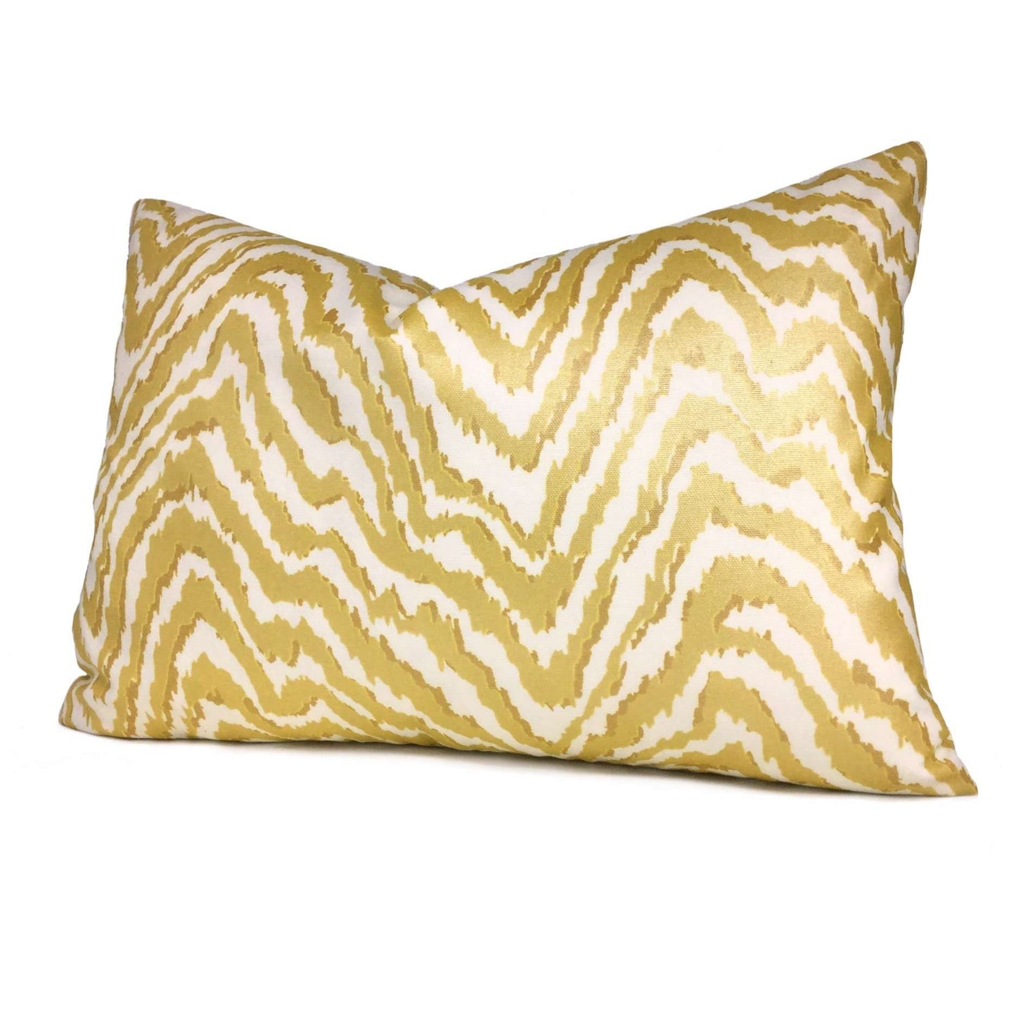 Metallic Gold Cream Animal Stripes Cotton Print Pillow Sham