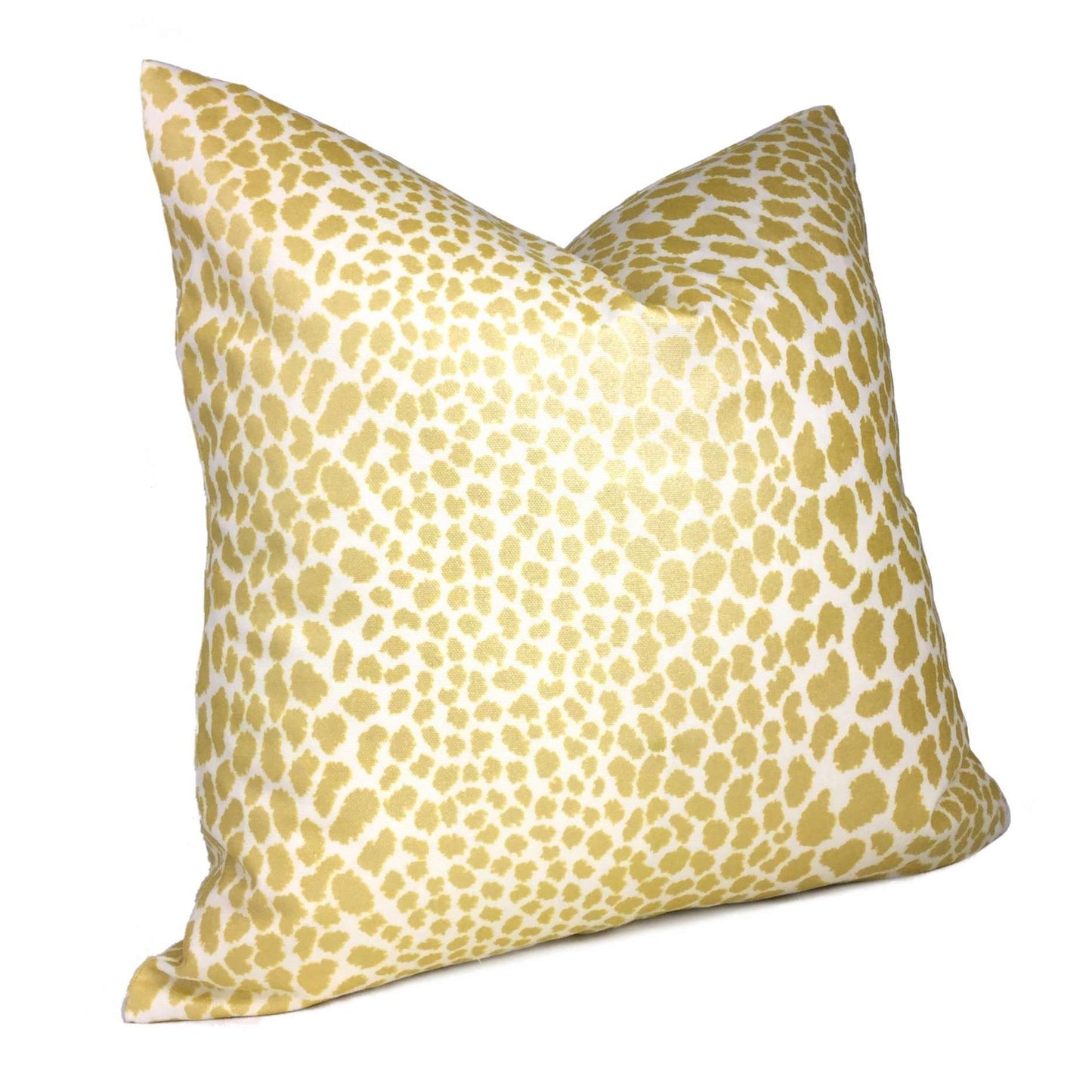 Metallic Gold Cream Leopard Spot Cotton Print Pillow case