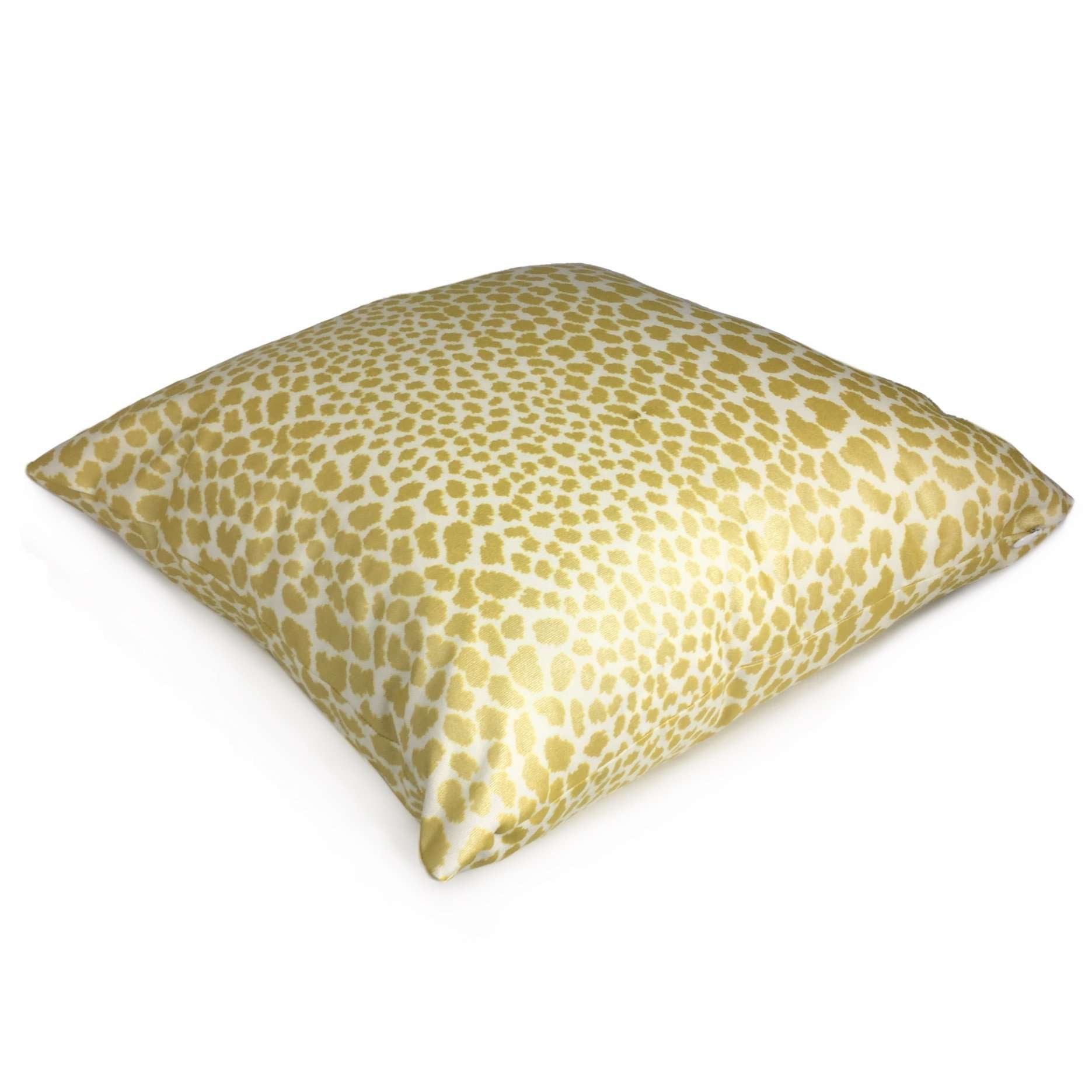 Metallic Gold Cream Leopard Spot Cotton Print Pillow Sham