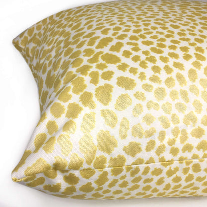 Metallic Gold Cream Leopard Spot Cotton Print Decorative Pillow Cover