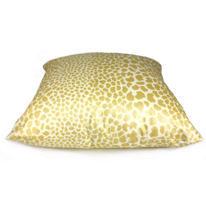 Metallic Gold Cream Leopard Spot Cotton Print 22x22 Pillow Cover