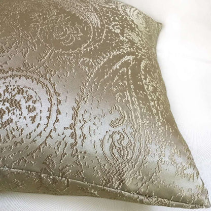 Metallic Gold Paisley Texture Pattern Pillow Cover Cushion Pillow Case Euro Sham 16x16 18x18 20x20 22x22 24x24 26x26 28x28 Lumbar Pillow 12x18 12x20 12x24 14x20 16x26 by Aloriam