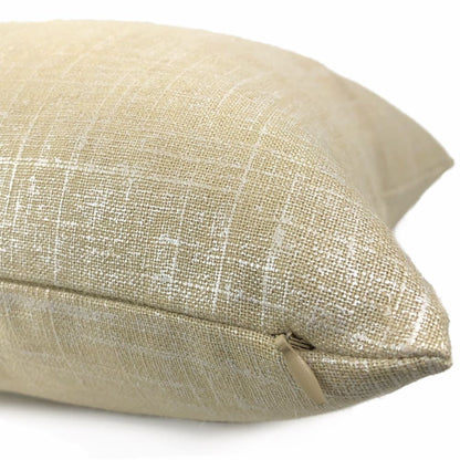 Metallic Pearl Glazed Beige Linen Pillow Cover - Aloriam