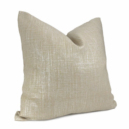 Metallic Pearl Glazed Beige Linen Pillow Cover - Aloriam