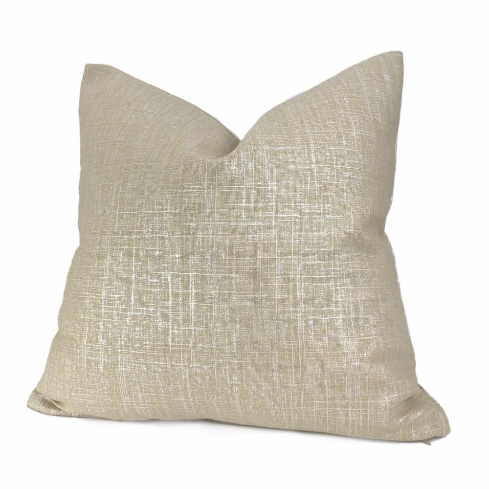 Metallic Pearl Glazed Beige Linen Pillow Cover - Aloriam